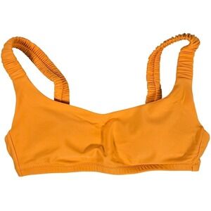 J. Crew Scrunchie-strap squareneck bikini top in Brilliant Orange XXS NWT‎